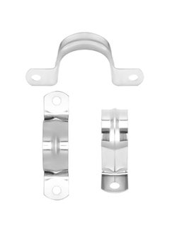 Arabest 1 Rigid Pipe Strap Clamp, 50 Pack Bracket Tube Clip, Heavy Duty Stainless Steel Fastener Holder Two Hole Strap, Widened Tube Strap Tension Clip Assortment Kit  - Image 3