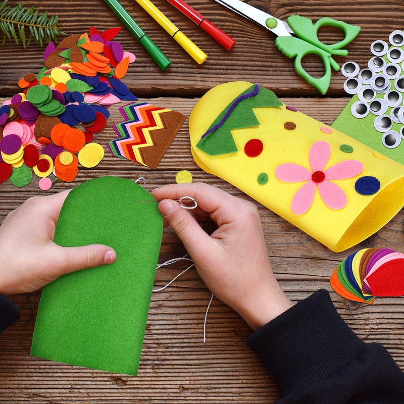 Gejoy 16 Pcs Hand Puppet Making Kit Kids Adult Scok Puppet Kit Art Craft Toys DIY with Pompoms Googly Eyes Storytelling Role Play Party Teaching Supplies - Image 3