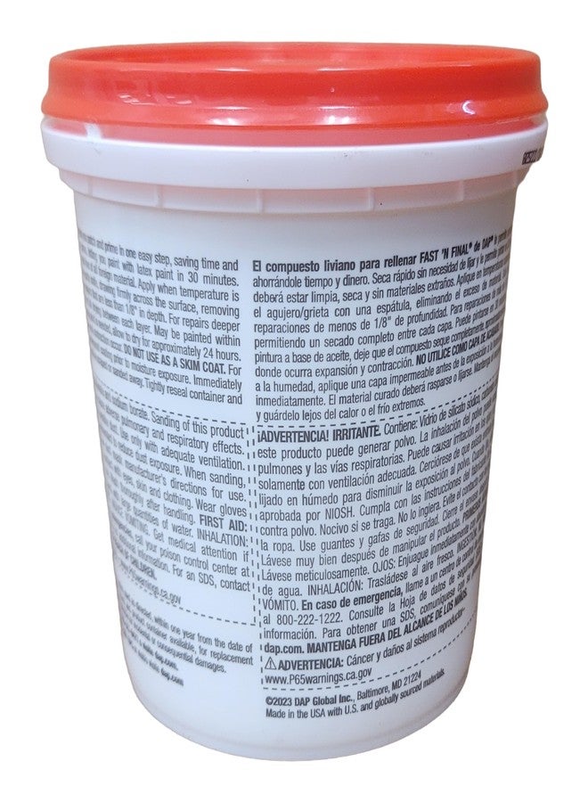 DAP Fast 'N Final Ready to Use White Lightweight Spackling Compound 1 qt. - Image 5