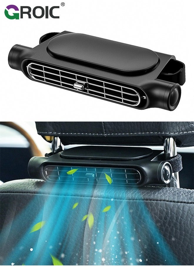 GROIC Car Fan, Car Seat Fans Blow Cold Air Backseat Car Fans Portable Car Fans for Back Seat for Kids for Cars, 3 Wind Speed Adjustable Strong Wind Electric Auto Fans Car Seat Clip Fan for SUV, RV, Vehicles  - Image 1