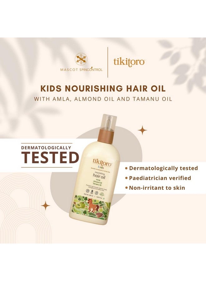 Tikitoro Kids Nourishing Hair Oil Pack Of 2, 100% Vegan with Bringha, Tamanu, Amla, Olive, Aloe & Argan Oil, Promotes Hair Growth, Conditions Scalp, No Paraben & Sulphate (150 ml x 2) - Image 4