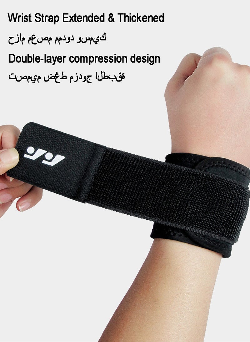 2 عبوة من أحزمة المعصم ذات أحزمة معصم داعمة للمعصم قابلة للتعديل، أسود - Image 2