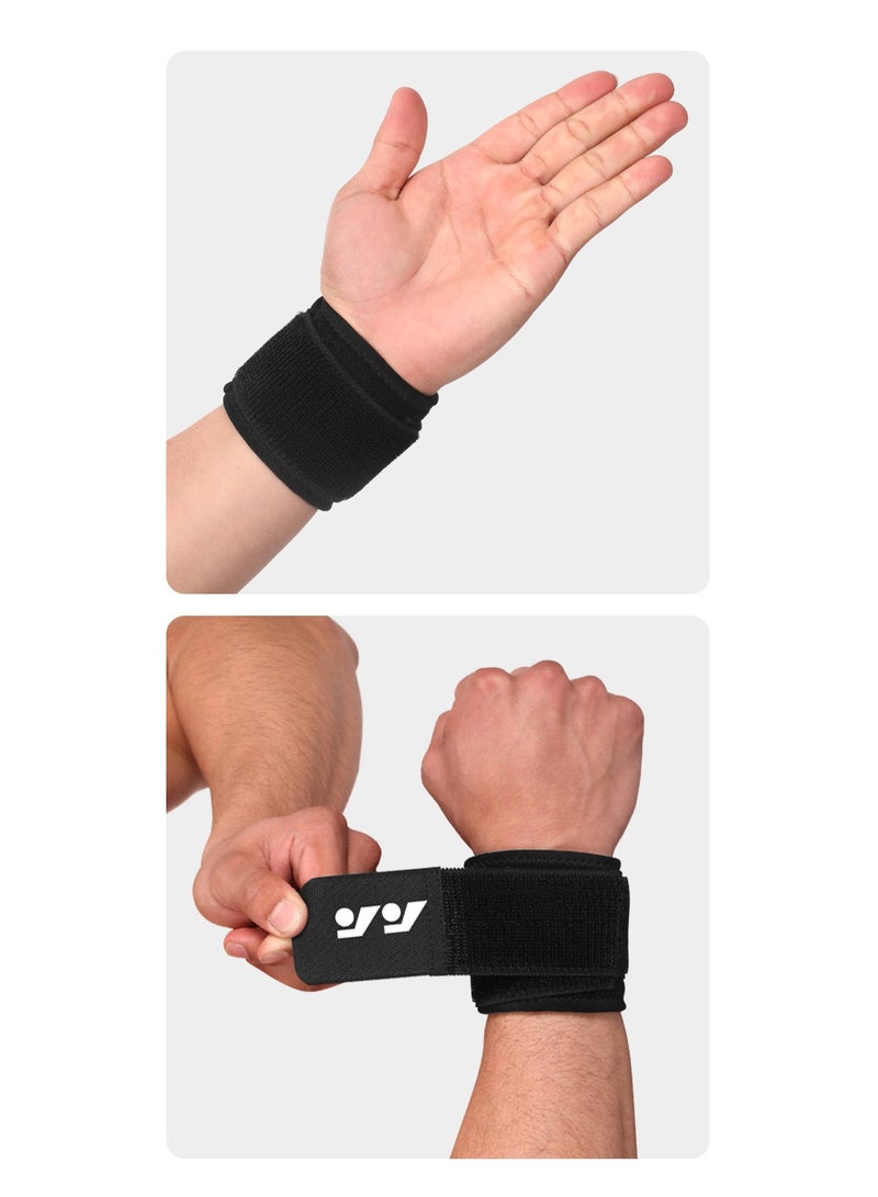 2 عبوة من أحزمة المعصم ذات أحزمة معصم داعمة للمعصم قابلة للتعديل، أسود - Image 5