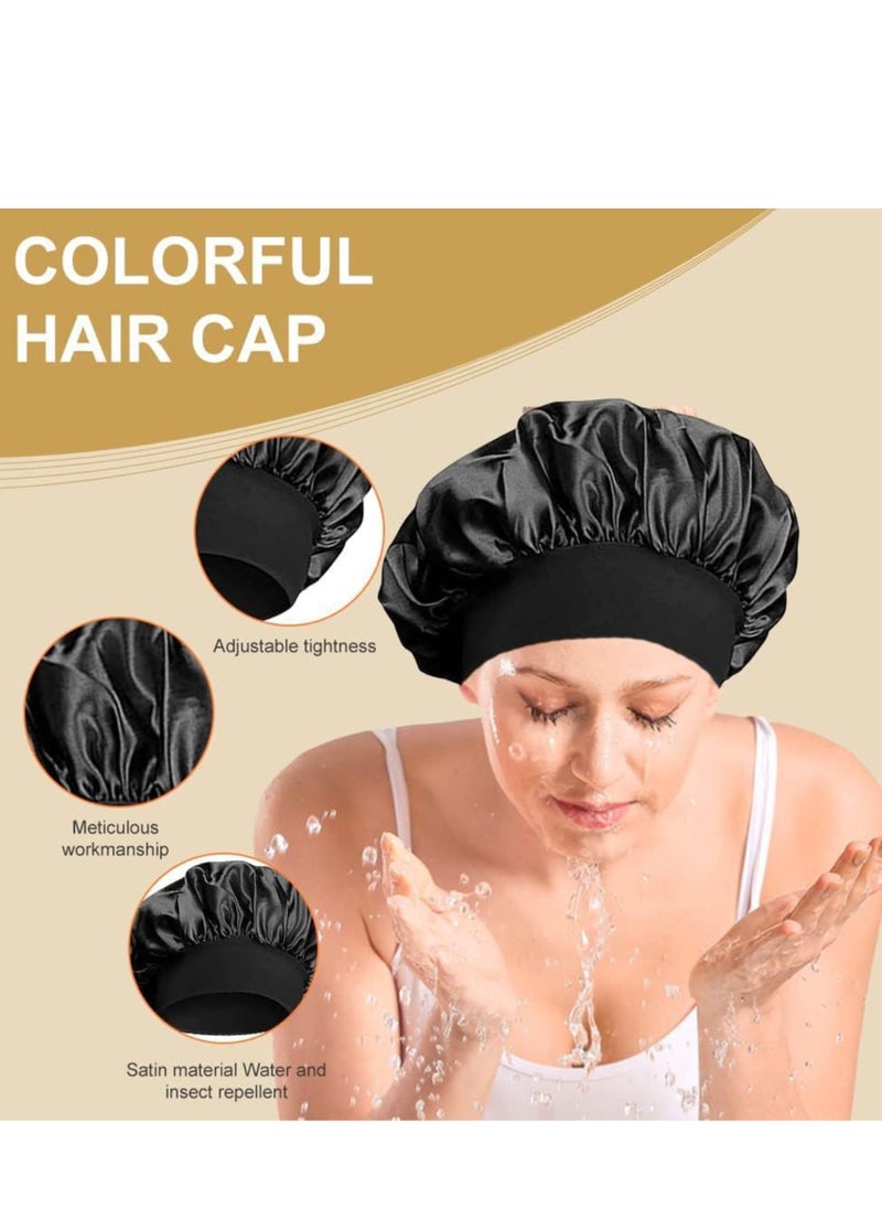 RTYY 2Pcs Oversize Silk Satin Hair Bonnet for Sleeping, Sleep Bonnet with Elastic Soft Band,Sleep Bonnet Sleep Cap for Hair Curly Hair Sleeping Natural Hair  - Image 2