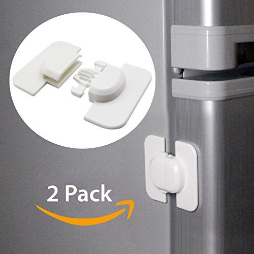 SYGA Child Safety Locks,White- Refrigerators Fridge,Freezer, Doors, Cabinet, Drawers, Baby Proof Locks Latches Catch Toddler Baby Safety -Set of 2 - Image 2