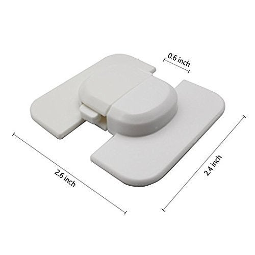 SYGA Child Safety Locks,White- Refrigerators Fridge,Freezer, Doors, Cabinet, Drawers, Baby Proof Locks Latches Catch Toddler Baby Safety -Set of 2 - Image 3