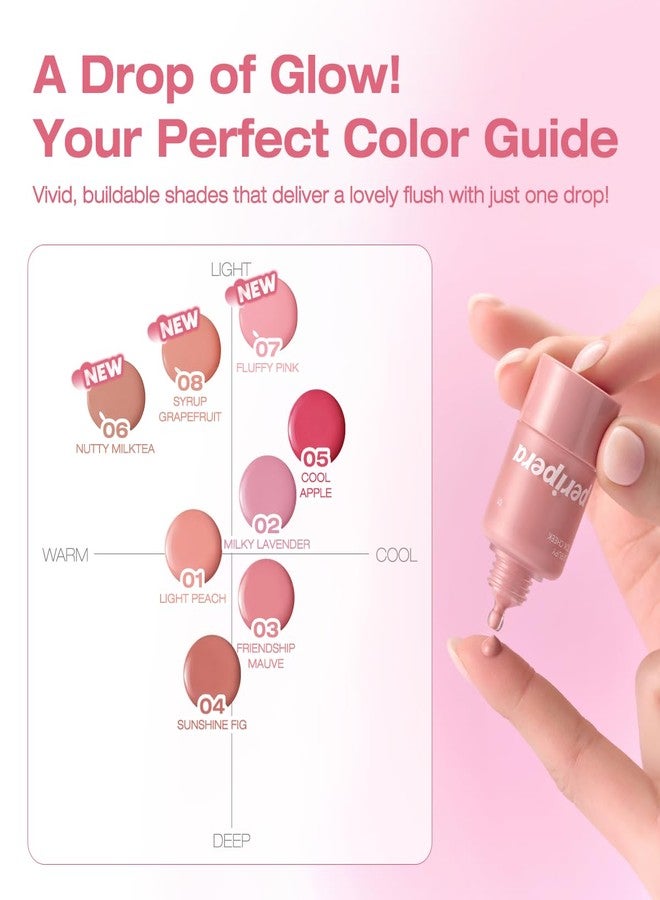 PERIPERA SYRUPY TOK CHEEK 5 Colors, Liquid Blush, Dewy Finish and Hydrates All day, Soft Velvet Texture Face Cheek Tint (02 MILKY LAVENDER, One Size) - Image 4