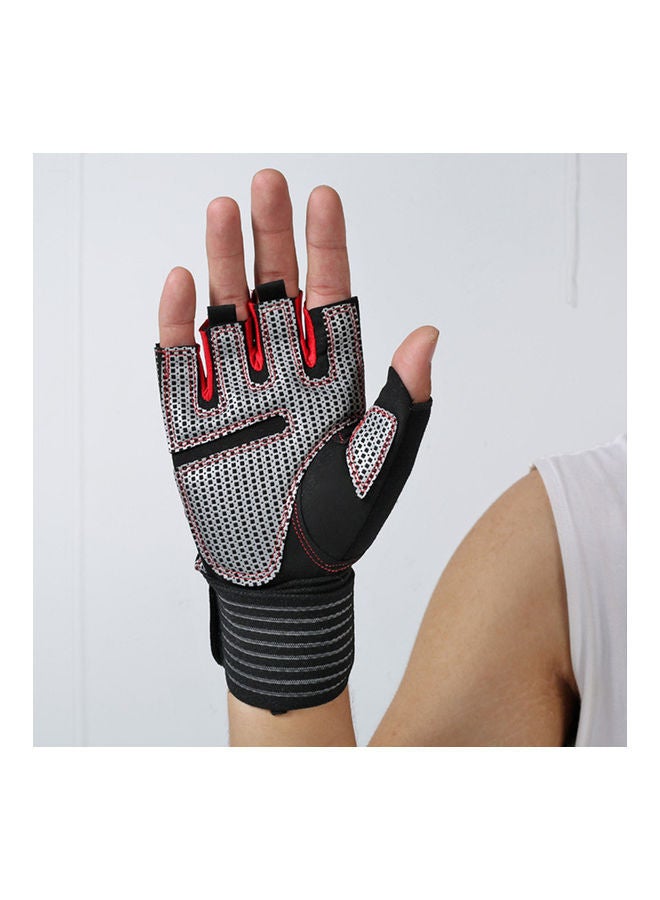 NIBEMINENT Breathable Half Finger Tear-resistant Cycling Fitness Gloves Red & Black, L Size 22.00 x 1.00 12.00cm - Image 3