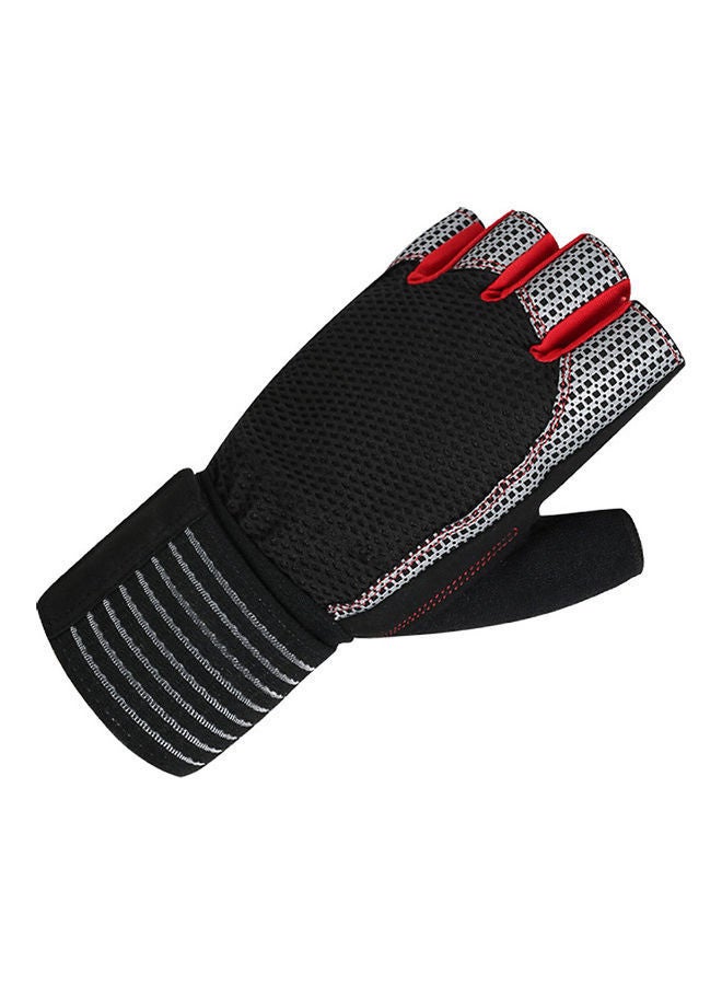 NIBEMINENT Breathable Half Finger Tear-resistant Cycling Fitness Gloves Red & Black, L Size 22.00 x 1.00 12.00cm - Image 4