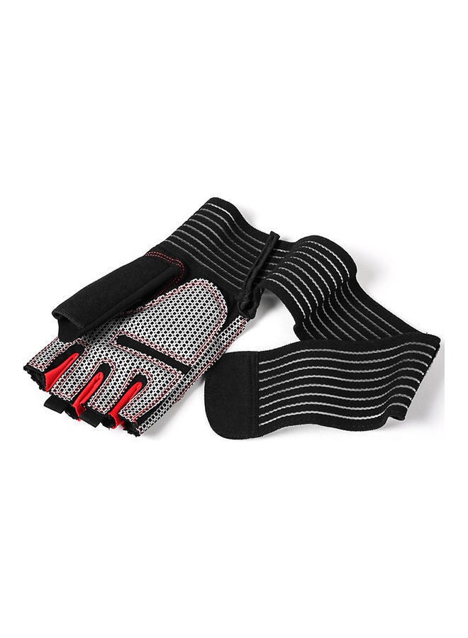 NIBEMINENT Breathable Half Finger Tear-resistant Cycling Fitness Gloves Red & Black, L Size 22.00 x 1.00 12.00cm - Image 5