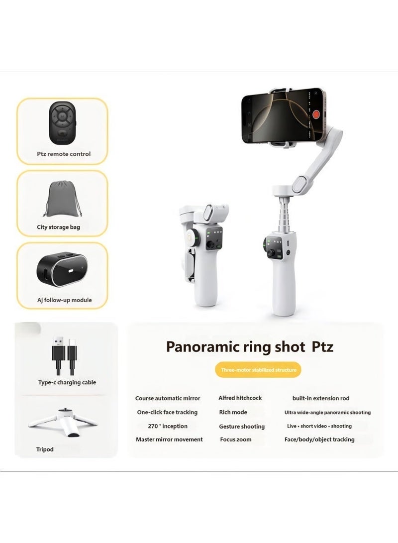 اوتشوان مثبت جوال ذكي، مانع اهتزاز 3 محاور، جيمبال فلوقات، Aochuan Smart P2، مانع اهتزاز مغناطيسي، عصا سيلفي ذكية 20 سم، ستاند تصوير للبث المباشر، مثبت تصوير للرحلات والرياضة، هدايا تصوير للنساء، مانع اهتزاز أبيض، مثبت تتبع الوجه، التحكم بالإيماءات، مثبت جوال قابل للطي، جيمبال ريلز، مانع اهتزاز احترافي. - Image 3