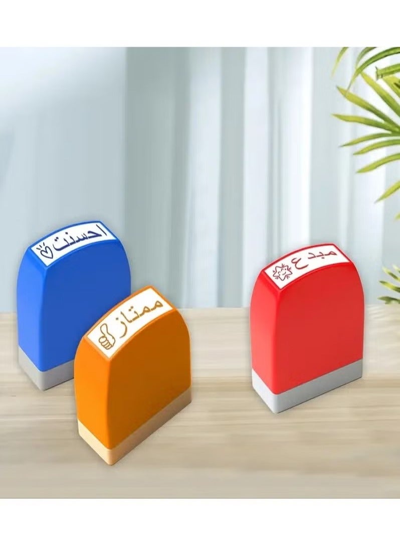 Teacher's Stamp: Set of 5 Colorful Self-Inking Encouragement Stamps for Students in Arabic - Teacher Stamps, School Supplies, Educational Tools - Image 5