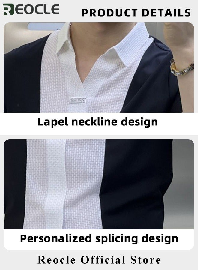 REOCLE Men's Polo Shirts Quick Dry Short Sleeve Golf Shirt Casual Moisture Wicking Shirt Business Polo Shirt Athletic Performance Polo Shirt - Image 5