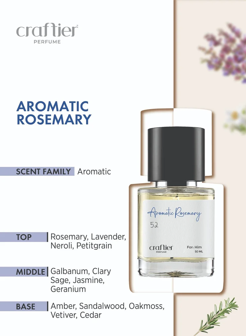 Craftier Perfume 50 AROMATIC ROSEMARY - Inspired of-PLATINUM, Eau De Parfum for Men - 50ml, Long Lasting Aromatic Fragrance Upto 8-12 Hrs, Travel Size Men's Perfume for Men | Best Price UAE