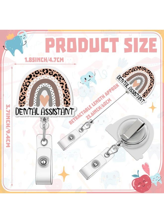 Geyoga 12 Pcs Dental Assistant Badge Holder Retractable Badge Reels Cards Holder with Clip Gift for Social Workers Dentist Volunteer Ot Doctor Nurse Coworker Appreciation - Image 2