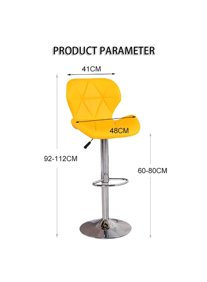 Generic Bar Stools Height Adjustable, PU Leather Padded Barstool with Back and Footrest, Counter Height Swivel High Chair for Kitchen and Dining (Yellow)  - Image 2