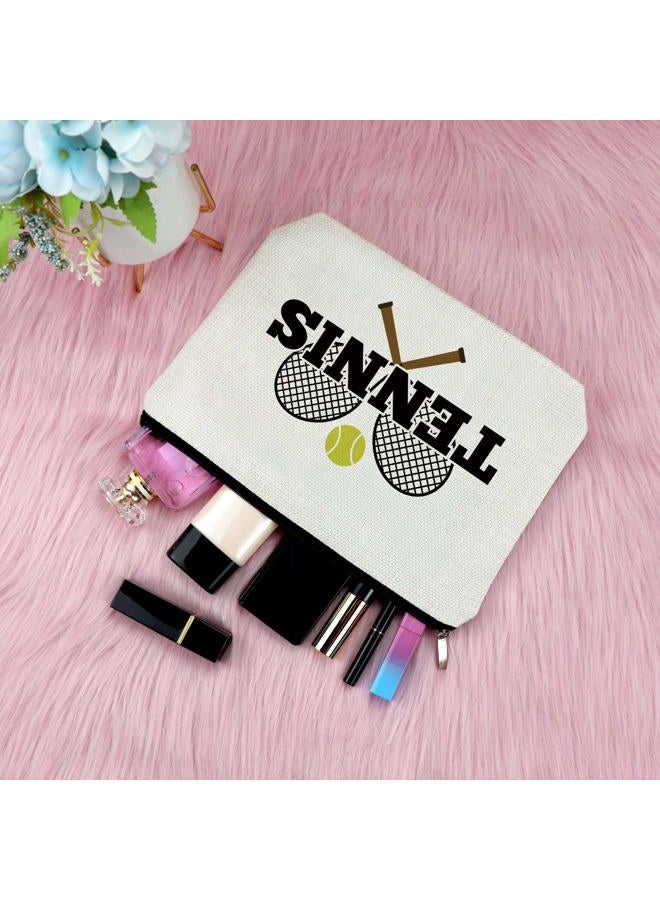 Sfodiary 2Pcs Tennis Lover Gifts Makeup Bag Tennis Gift for Women Tennis Player Gift for Friends Tennis Girls Birthday Gift Tennis Team Gift Tennis Coach Gift Graduation Christmas Gift Travel Cosmetic Pouch - Image 4