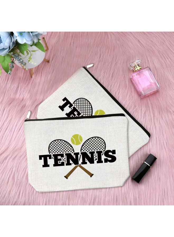 Sfodiary 2Pcs Tennis Lover Gifts Makeup Bag Tennis Gift for Women Tennis Player Gift for Friends Tennis Girls Birthday Gift Tennis Team Gift Tennis Coach Gift Graduation Christmas Gift Travel Cosmetic Pouch - Image 3