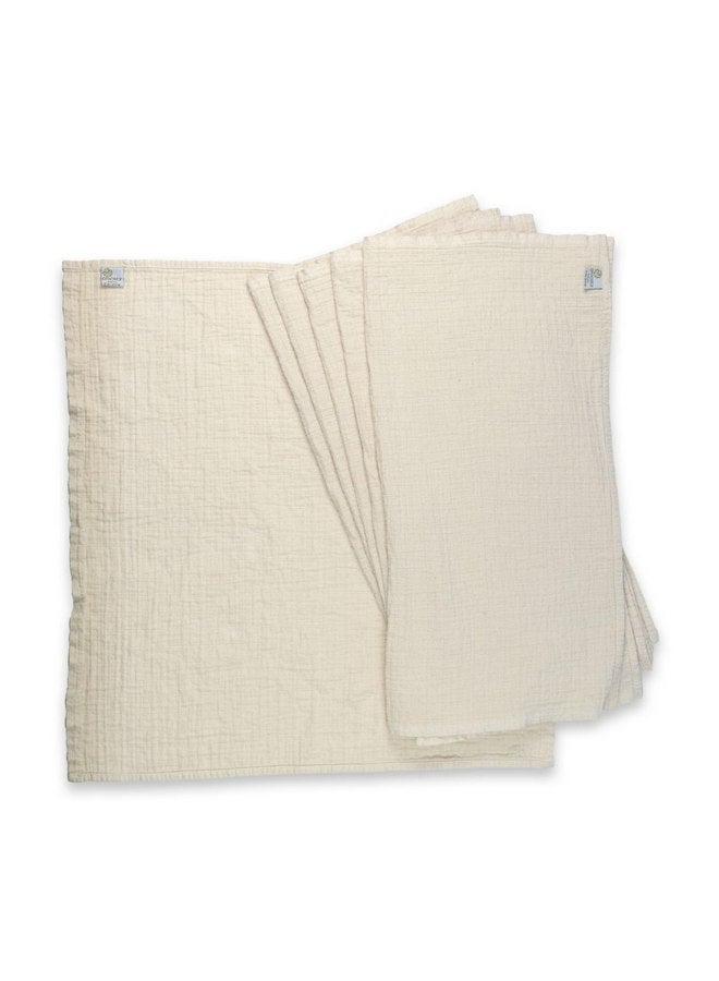 أوسوكوزي حفاضات قماشية مسطحة من OsoCozy مصنوعة من قطن عضوي ناعم ماص وصديق للبيئة ومزدوج الطبقات. عبوة من 6 قطع. مقاس واحد يناسب من 12 إلى 30 رطلاً. - Image 1