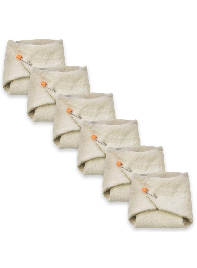 أوسوكوزي حفاضات قماشية مسطحة من OsoCozy مصنوعة من قطن عضوي ناعم ماص وصديق للبيئة ومزدوج الطبقات. عبوة من 6 قطع. مقاس واحد يناسب من 12 إلى 30 رطلاً. - Image 2