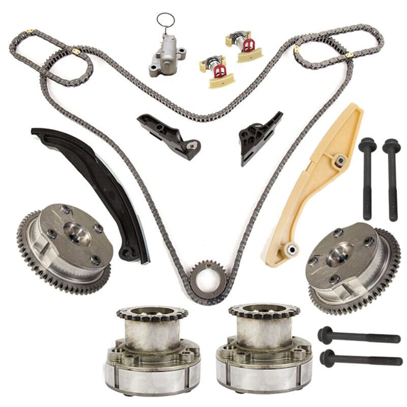 PANGOLIN 35 Timing Chain Kit with VVT Camshaft Sprockets fit for Ford F150 Edge Eplorer Flex Mutang Taurus Transit Lincoln MKX Mark Nautilus 35 37L 90738S AT4Z6B274A BL3Z6268A AT4Z6C525B