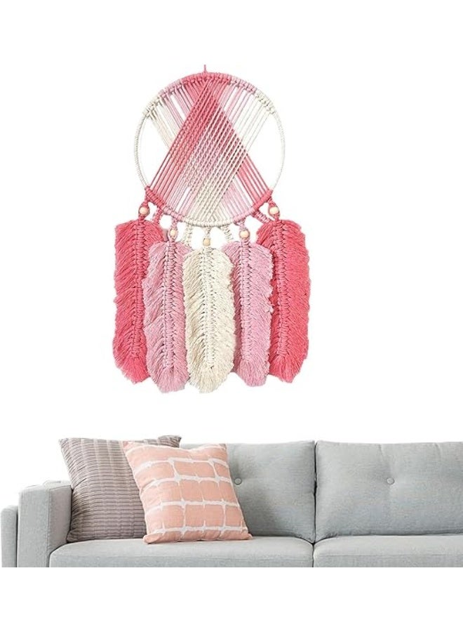 انتيكيانو مكرمية دريم كاتشر – ديكور يدوي من القطن – المقاس ‎85×30‎ سم. - Image 1