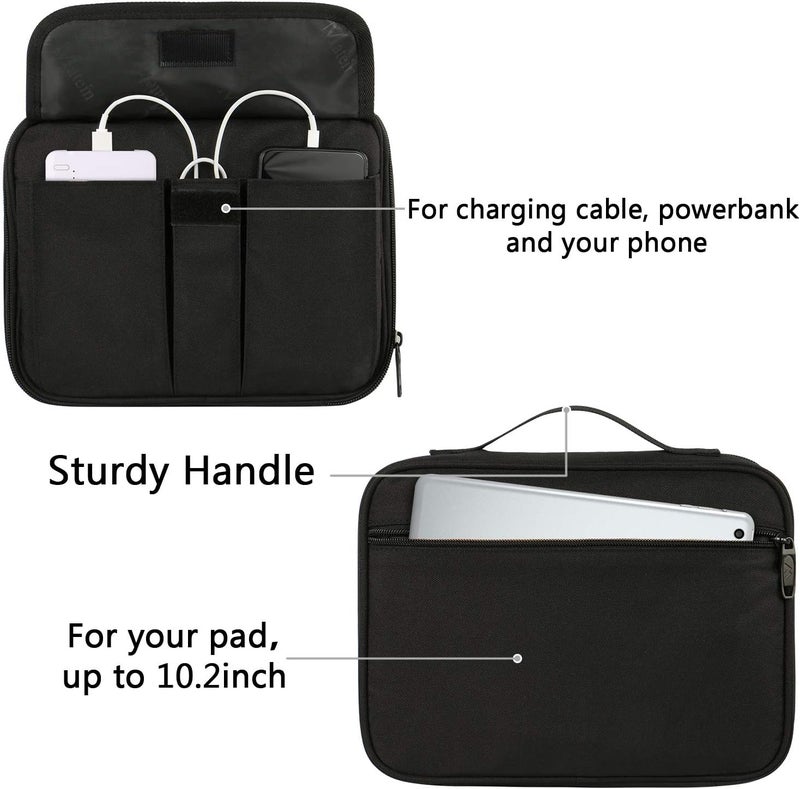 MATEIN Electronics Organizer, Waterproof Travel Electronic Case, Portable Double Layer Cable Storage Bag for Camera Accessories, Cord, Charger, Power Bank, Flash Drive, Phone, SD Card, Black - Image 3