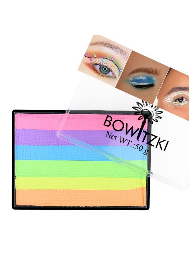Bowitzki 50G كحل محدد العيون الملون الباستيل المقاوم للماء بتأثير الأشعة فوق البنفسجية كحل جرافيكي هيدرا طلاء وجه وجسم قوس قزح مكياج  - Image 1