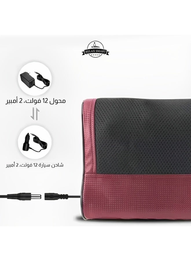 ريلاكس سمارت وسادة تدليك كهربائية للرقبة والكتفين والظهر مع حرارة – تدليك ثلاثي الأبعاد لأنسجة الجسم العميقة لتخفيف التوتر والإجهاد - Image 4