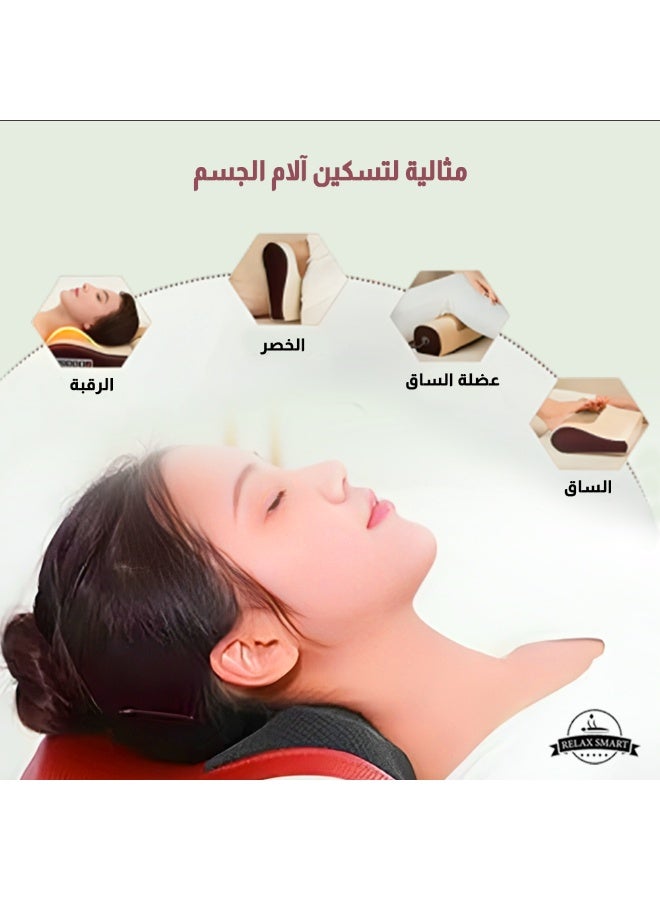 ريلاكس سمارت وسادة تدليك كهربائية للرقبة والكتفين والظهر مع حرارة – تدليك ثلاثي الأبعاد لأنسجة الجسم العميقة لتخفيف التوتر والإجهاد - Image 5