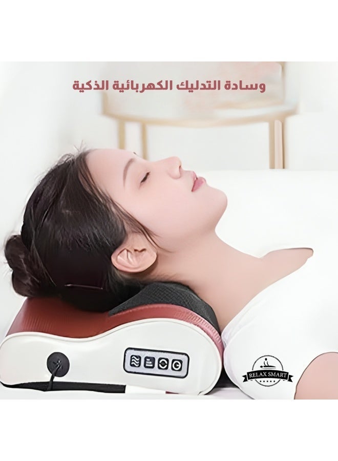 ريلاكس سمارت وسادة تدليك كهربائية للرقبة والكتفين والظهر مع حرارة – تدليك ثلاثي الأبعاد لأنسجة الجسم العميقة لتخفيف التوتر والإجهاد - Image 2