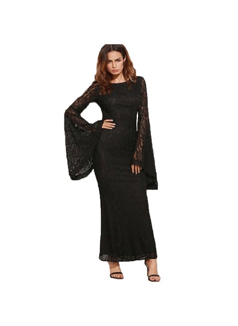 Women's long lace dress with lining