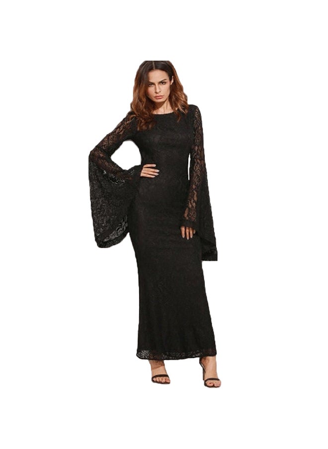 Women's long lace dress with lining