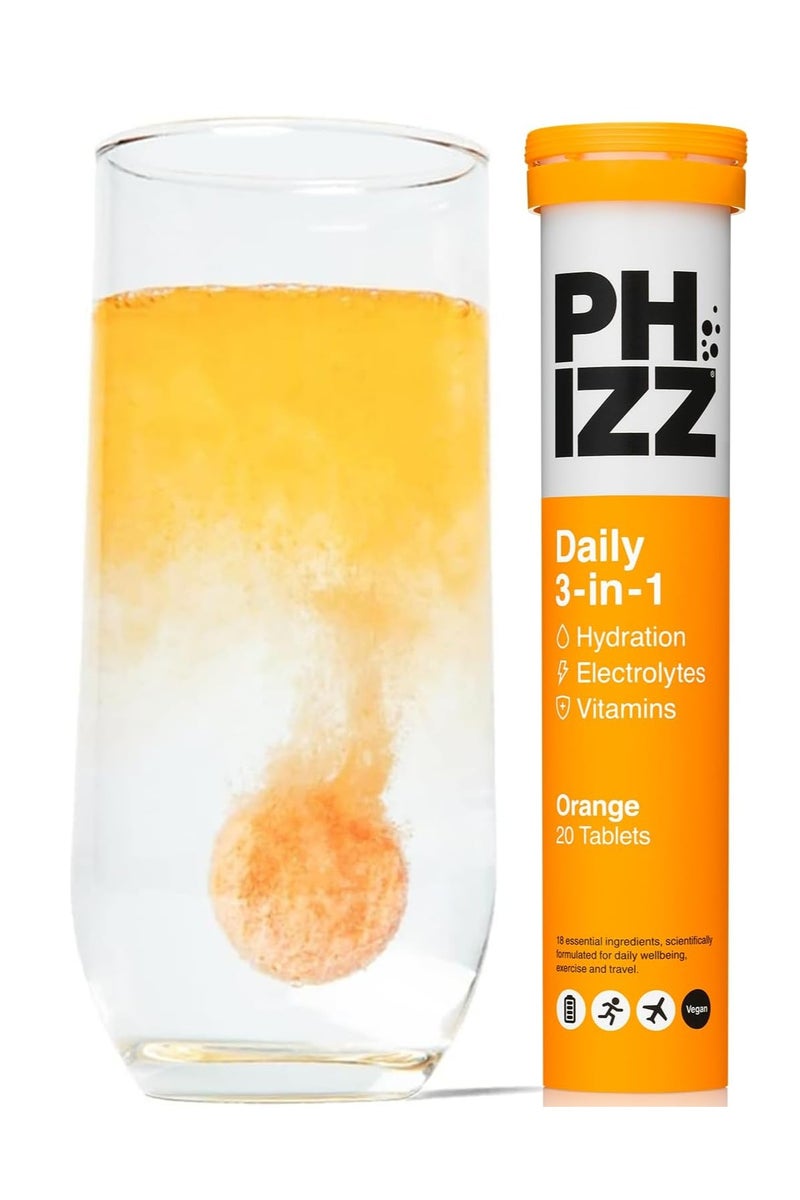 Phizz 3-in-1 Multivitamin & Rehydration Electrolyte Effervescen Tabs Orange - Image 1