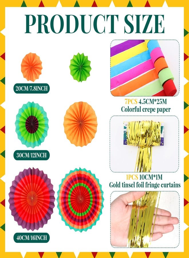 Poen 33 قطعة من الديكورات المكسيكية تتضمن 12 خشبية فييستا ماراكاس، 6 قبعات حفلات سمبريرو، خلفية فييستا، مفرش طاولة، مجموعة ديكورات حفلات سينكو دي مايو - Image 4