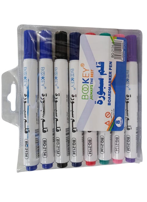 8-Piece Chisel Tip Whiteboard Marker Set Multicolour