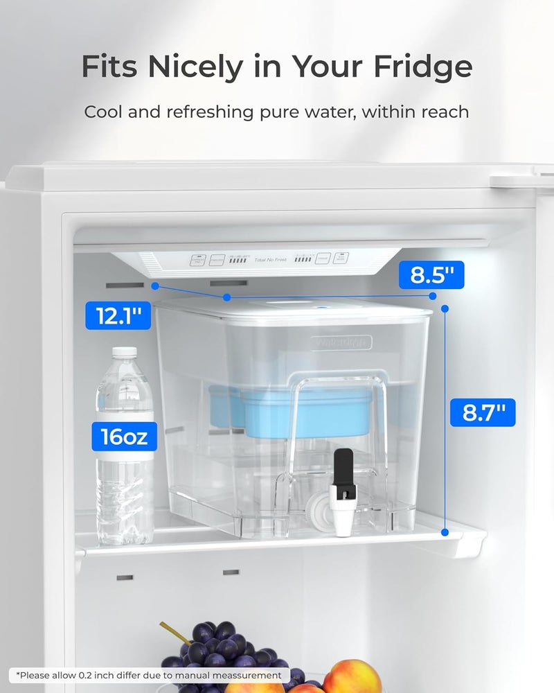 Waterdrop Alkaline 40 Cup Dual Filter Dispenser, 8X Faster Filtration, 200-Gallon Lifespan, Water Filter Dispenser for Home/Office, 2 Replacements, Reduces Chlorine, White - Image 2