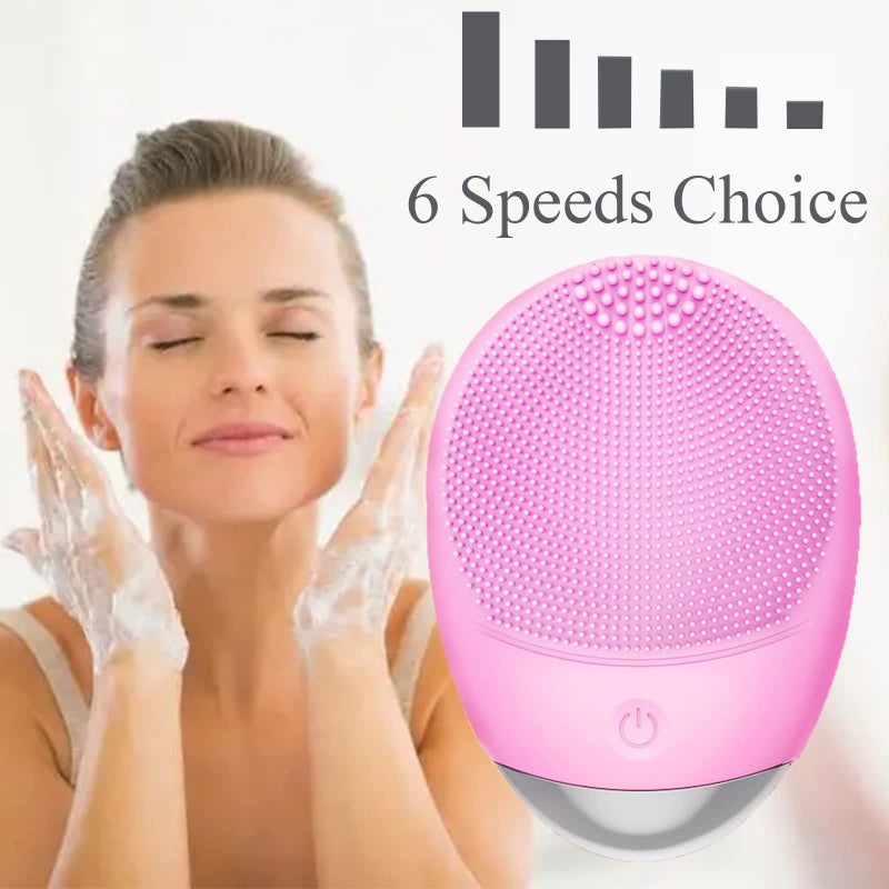 WMM Facial Cleansing Brush, 3-in-1 Electric Soft Silicone Waterproof Face Scrubber, USB Rechargeable IPX7 Waterproof Sonic Vibrating Face Brush for Deep Cleansing, Gentle Exfoliating and Massaging - Image 5