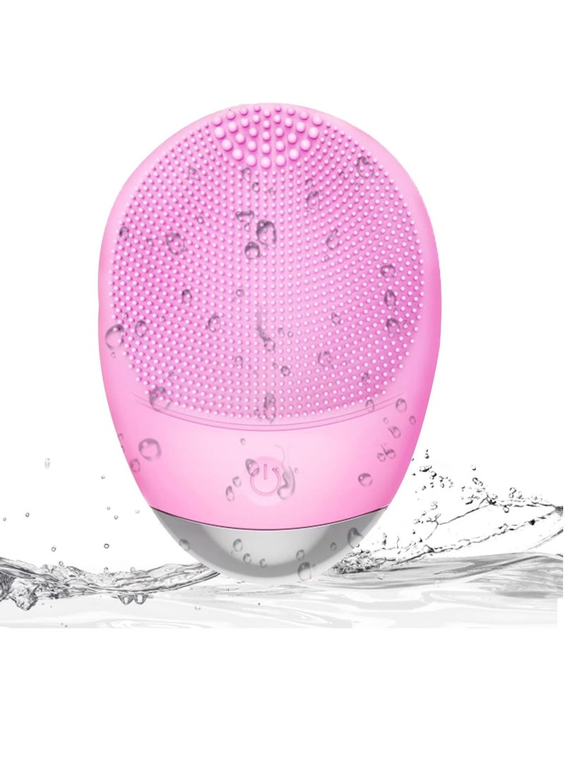 WMM Facial Cleansing Brush, 3-in-1 Electric Soft Silicone Waterproof Face Scrubber, USB Rechargeable IPX7 Waterproof Sonic Vibrating Face Brush for Deep Cleansing, Gentle Exfoliating and Massaging - Image 1