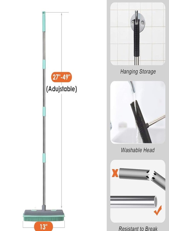 Conliwell Pet Carpet Hair Rubber Broom with 49inch Long Handle, Portable Detailing Lint Remover, Soft Push Broom for Fluff Carpet, Hardwood, Tile, Window - Image 5