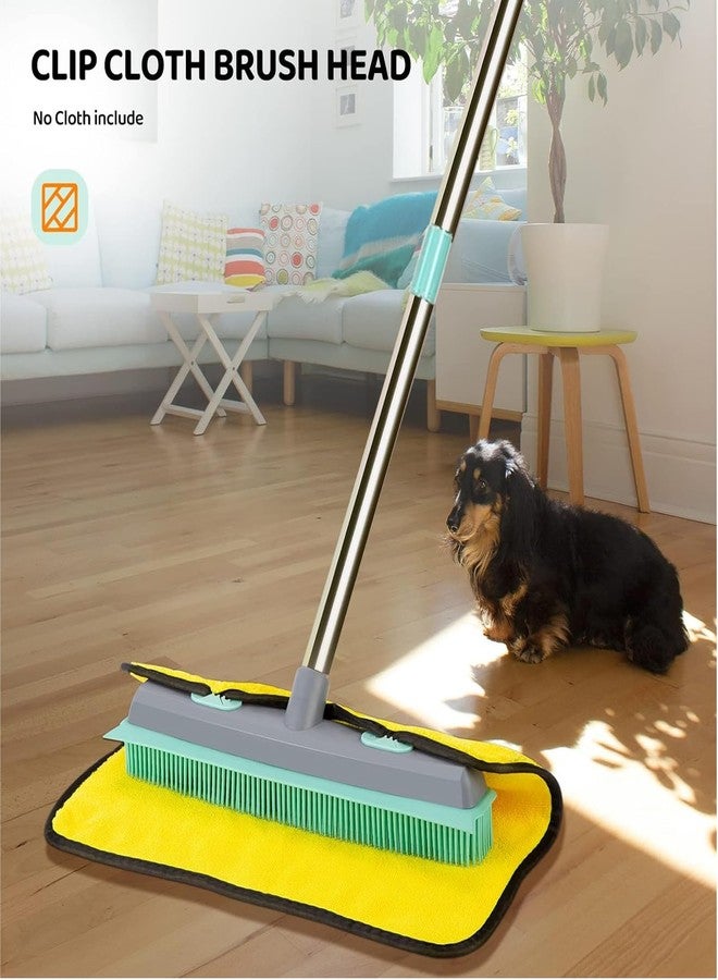 Conliwell Pet Carpet Hair Rubber Broom with 49inch Long Handle, Portable Detailing Lint Remover, Soft Push Broom for Fluff Carpet, Hardwood, Tile, Window - Image 4
