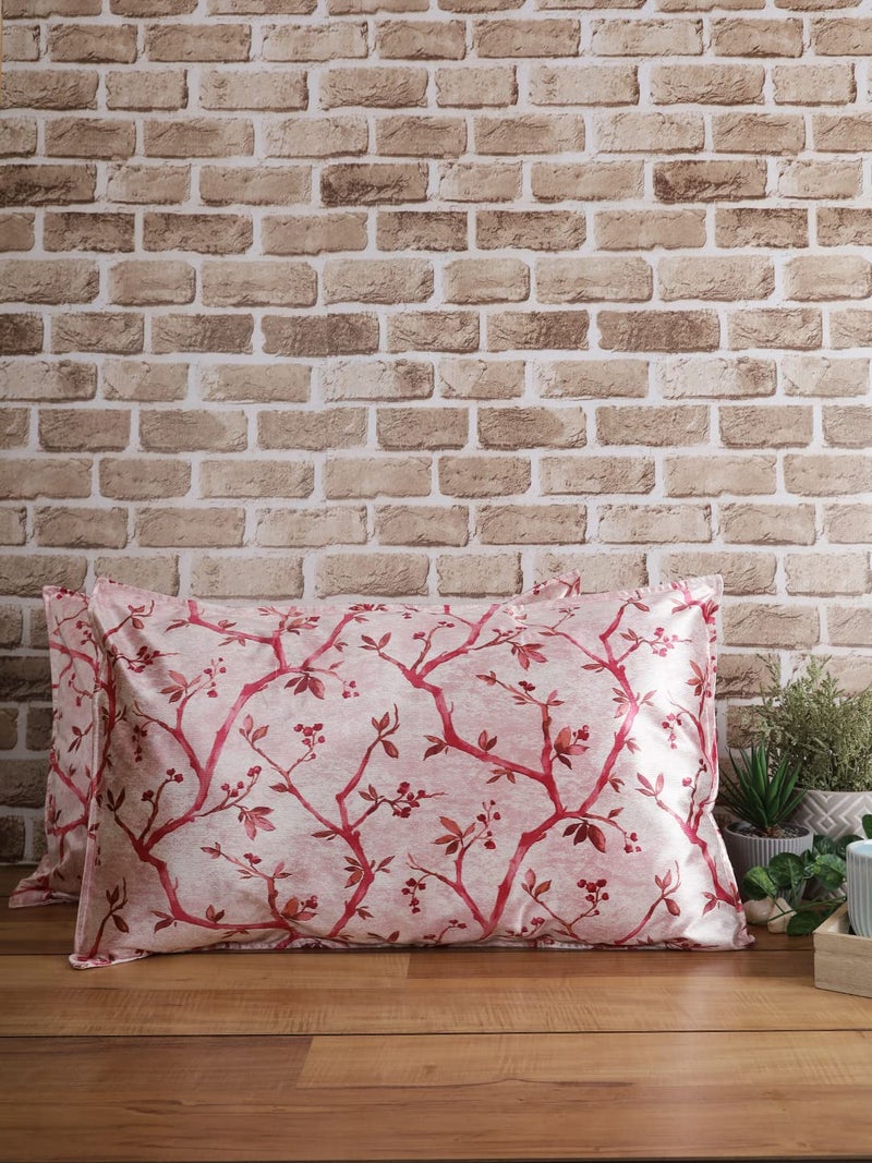 The Conversion Set of 2 Premium Pure Mercerized Satin Finish Pink Color, 2 pc Pillow Cover Set- 17"x27" - Image 1