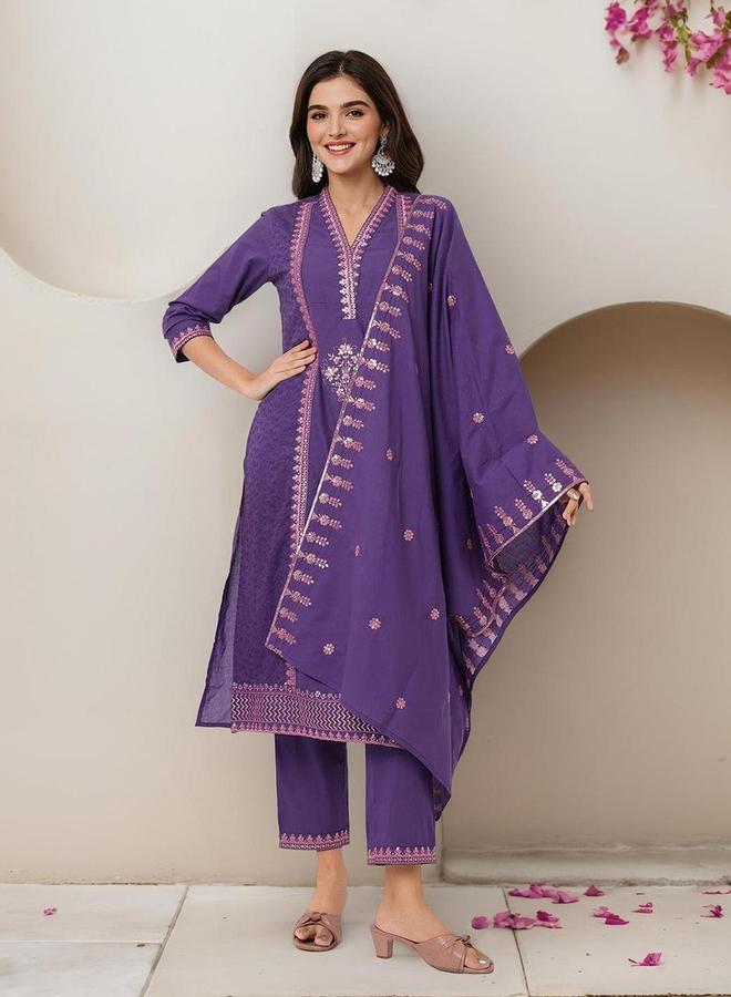 آي شين مجموعة من كورتا بأكمام 3/4 مع بنطال - Image 5