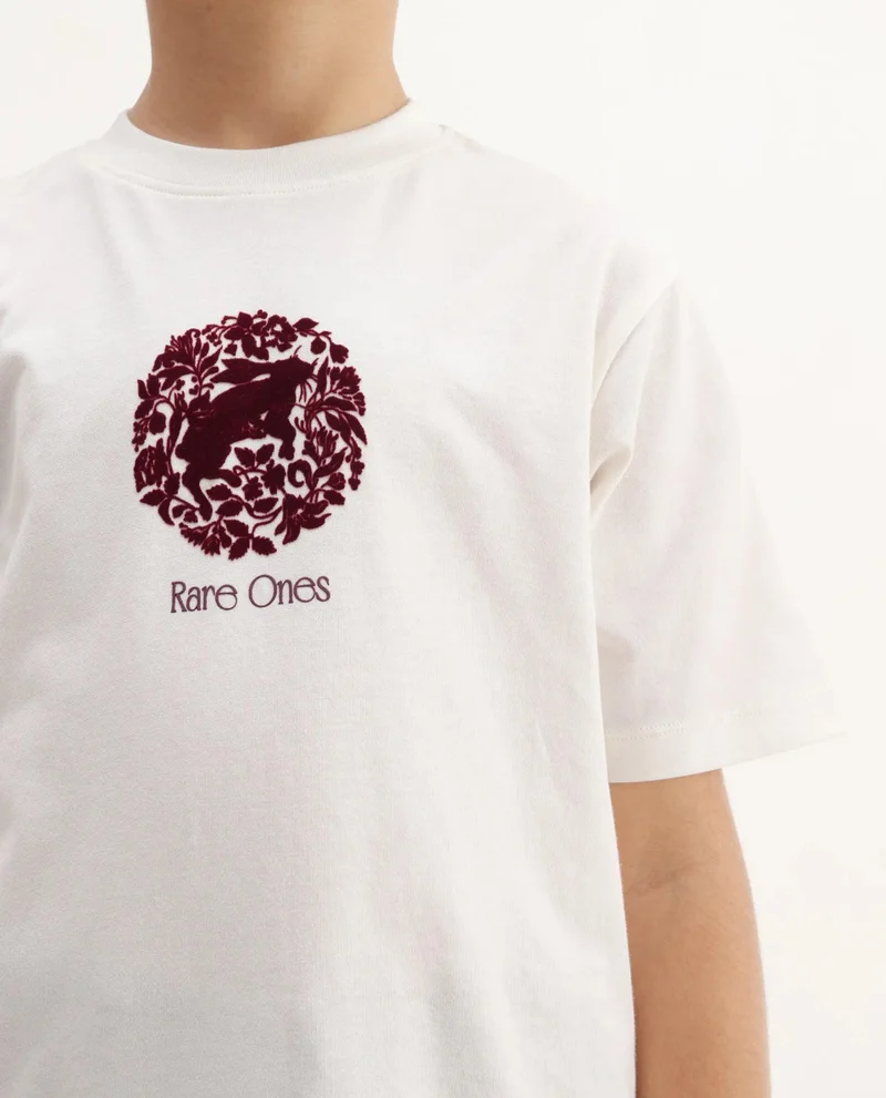 Rare Ones Rare Ones Kids Makes25 White Cotton Flock Print Regular Fit T-Shirt