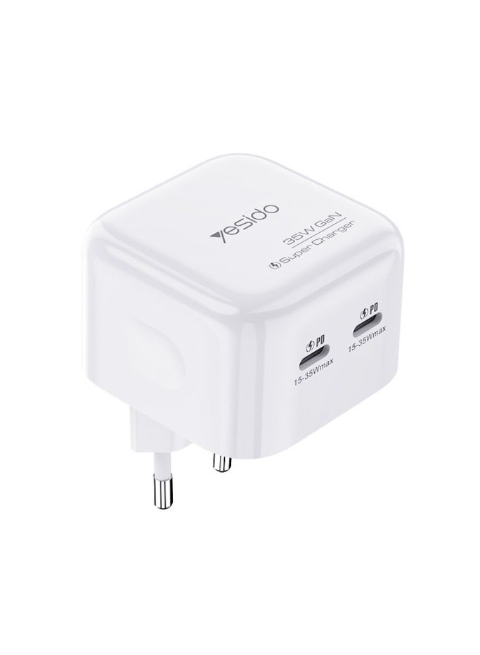 Yesido YC38 High Quality Universal Travel Dual PD 35w GaN Fast Charging Wall Plug Tablet Phone Charger - Image 2
