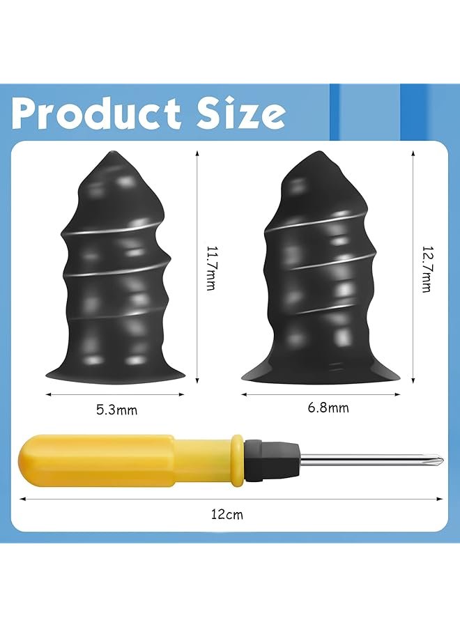 KASTWAVE Tire Repair Rubber Nail With Screwdriver Car Tire Repair Rubber Screws Auto Motorcycle Vacuum Tire Nails Self Service Nails Fast Tools For Car Motorcycles Trucks Vehicles(62Pcs) - Image 2