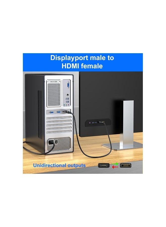 4K DisplayPort to HDMI Adapter, 2 Pack Uni-Directional DP PC to HDMI Monitor Converter, 4K Ultra HD DP Display Port to HDMI Adapter(Male to Female), Compatible for Lenovo Dell HP and Other Brand - Image 1