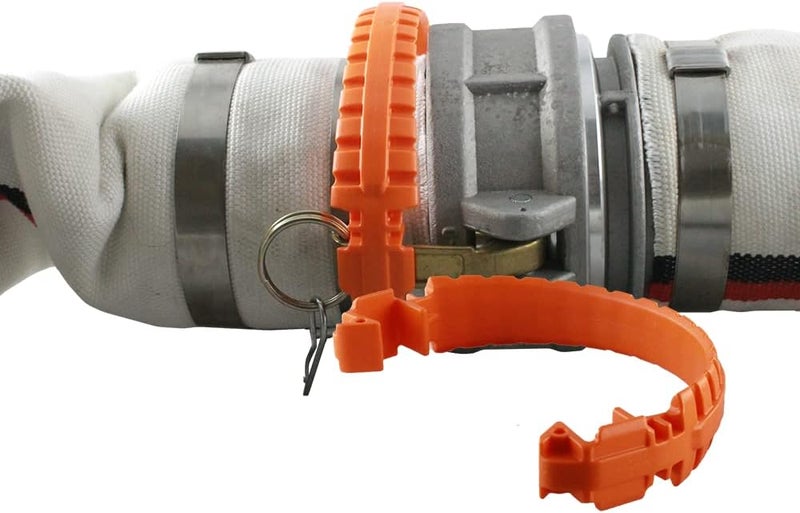 FireHoseDirect Camlock Safety Locks - Fits Any 4" Cam & Groove Fitting - Made in The USA (2-Pack) - Image 1