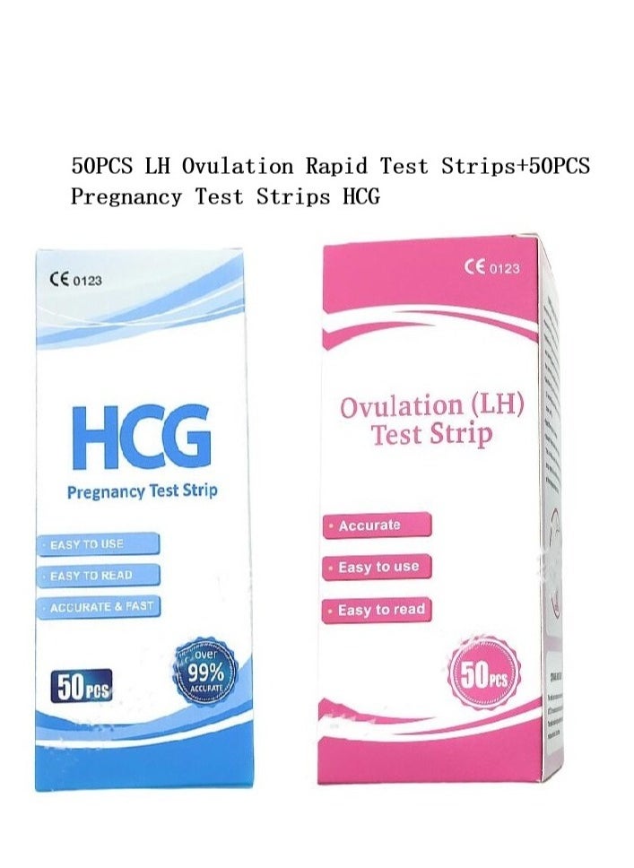 HCG - 100-Piece Pregnancy Test Strips HCG and LH Ovulation Rapid Test Strips,Midstream Fertility Diagnostic Home Test and Quick Early Detection of Pregnancy Early Pregnancy Tests Set - Image 1