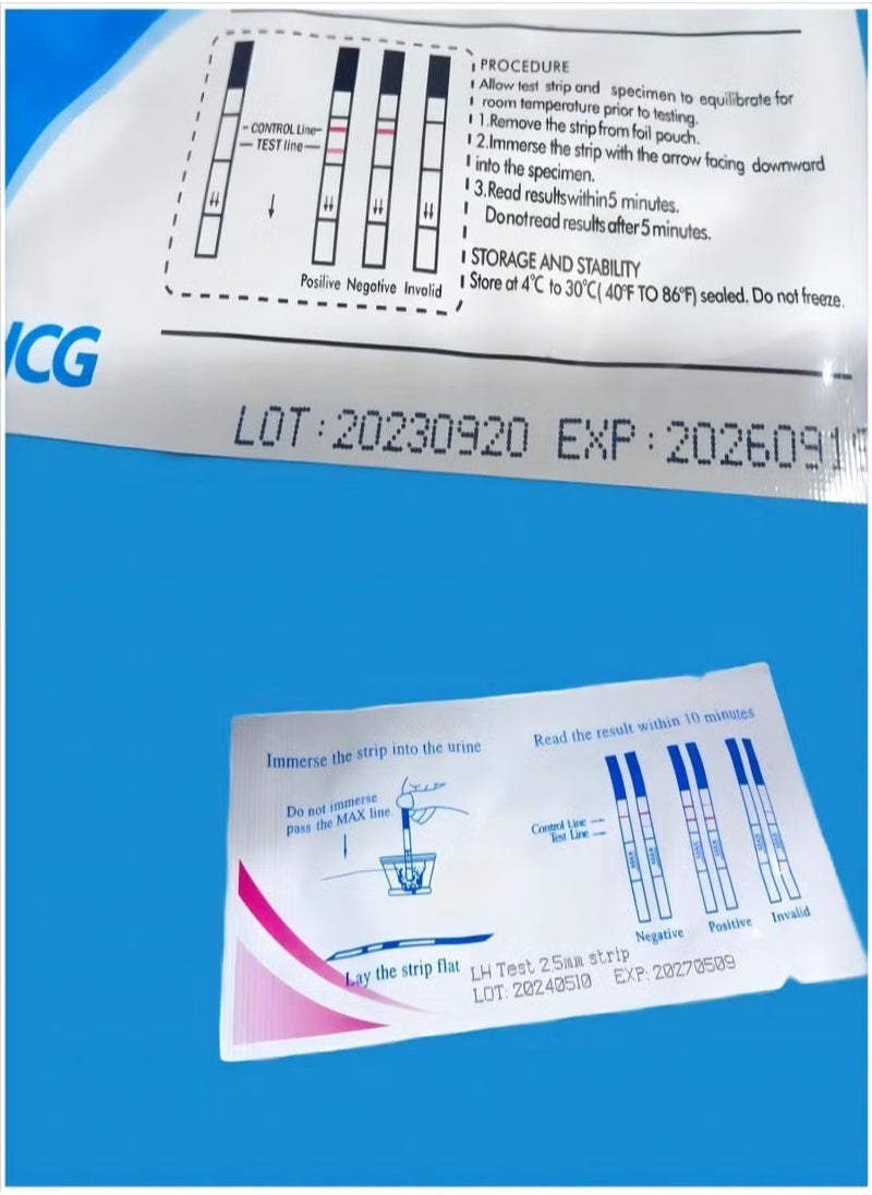 HCG - 100-Piece Pregnancy Test Strips HCG and LH Ovulation Rapid Test Strips,Midstream Fertility Diagnostic Home Test and Quick Early Detection of Pregnancy Early Pregnancy Tests Set - Image 1
